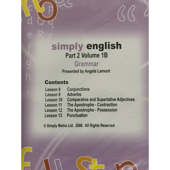 Simply Eng. Part 2 Vol. 1B DVD Simply Maths Study Program Brand New/Sealed 2006 - Picture 3 of 4